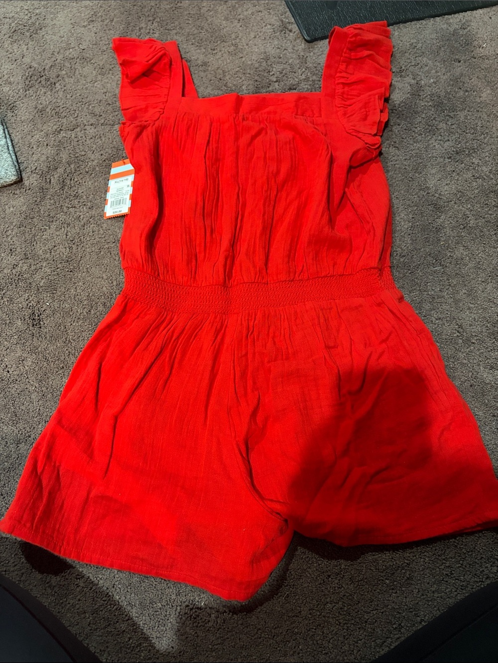 Target Bright Red Ruffled-Strap Girls One-Piece Romper